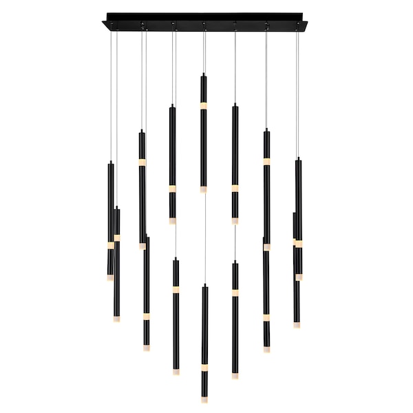 Cwi Lighting Flute 14 Light LED Chandelier With Black Finish 1262P32-14-101 - main